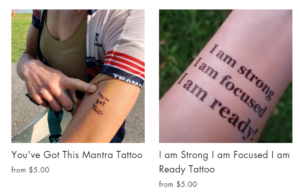 Temporary mantra tattoos